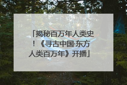 揭秘百万年人类史！《寻古中国·东方人类百万年》开播