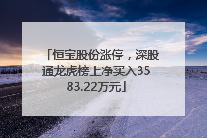 恒宝股份涨停，深股通龙虎榜上净买入3583.22万元