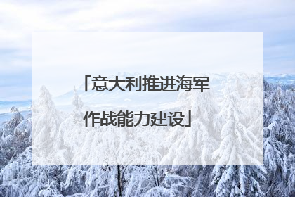 意大利推进海军作战能力建设