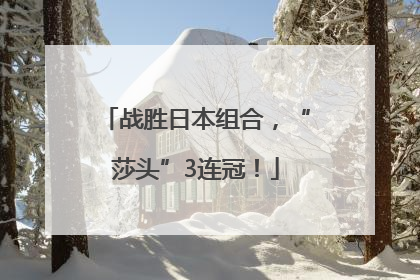 战胜日本组合，“莎头”3连冠！