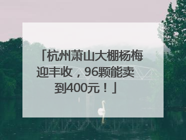 杭州萧山大棚杨梅迎丰收，96颗能卖到400元！