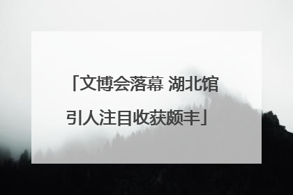 文博会落幕 湖北馆引人注目收获颇丰