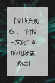文博会观察：“科技+文化”AI应用场景吸睛