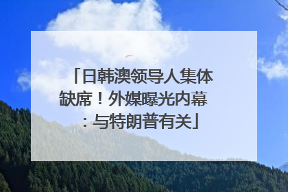 日韩澳领导人集体缺席！外媒曝光内幕：与特朗普有关