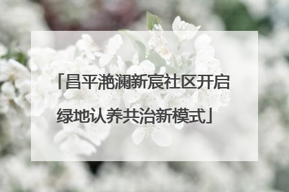昌平滟澜新宸社区开启绿地认养共治新模式