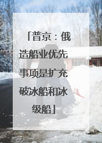 普京：俄造船业优先事项是扩充破冰船和冰级船