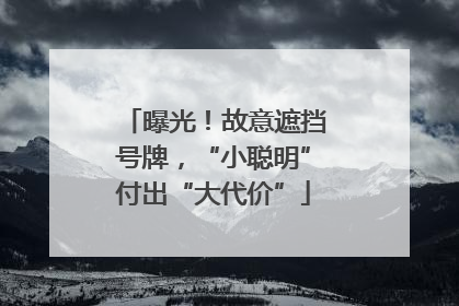 曝光！故意遮挡号牌，“小聪明”付出“大代价”