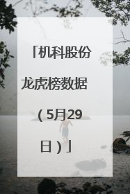 机科股份龙虎榜数据（5月29日）