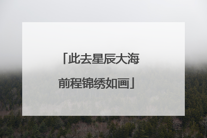 此去星辰大海 前程锦绣如画