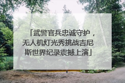 武警官兵忠诚守护，无人机灯光秀挑战吉尼斯世界纪录震撼上演