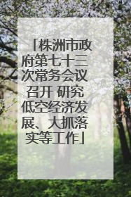 株洲市政府第七十三次常务会议召开 研究低空经济发展、大抓落实等工作