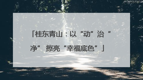 桂东青山：以“动”治“净” 擦亮“幸福底色”