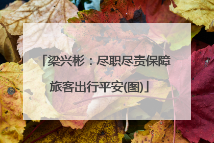 梁兴彬：尽职尽责保障旅客出行平安(图)