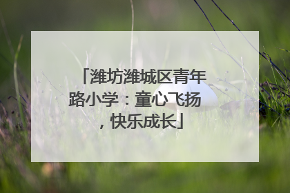 潍坊潍城区青年路小学：童心飞扬，快乐成长