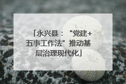 永兴县：“党建+五事工作法”推动基层治理现代化