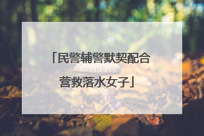民警辅警默契配合 营救落水女子