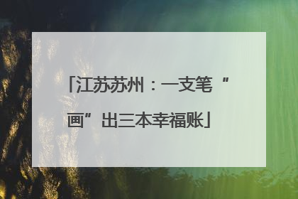江苏苏州：一支笔“画”出三本幸福账