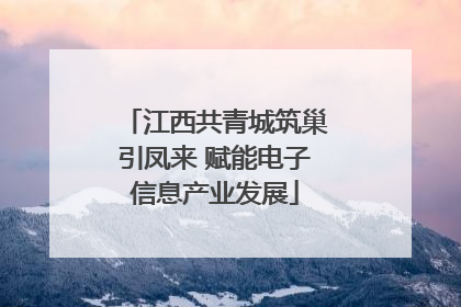江西共青城筑巢引凤来 赋能电子信息产业发展