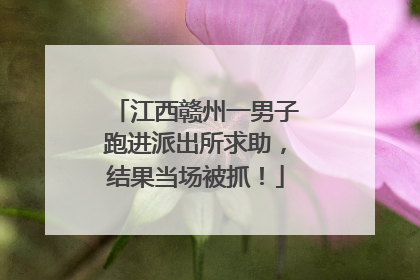 江西赣州一男子跑进派出所求助，结果当场被抓！