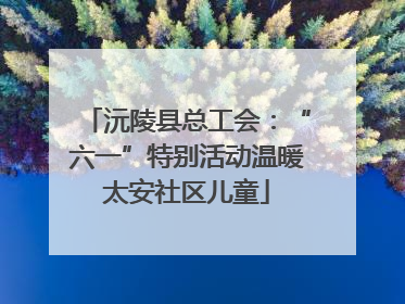 沅陵县总工会：“六一”特别活动温暖太安社区儿童
