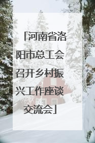 河南省洛阳市总工会召开乡村振兴工作座谈交流会