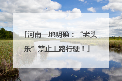 河南一地明确：“老头乐”禁止上路行驶！