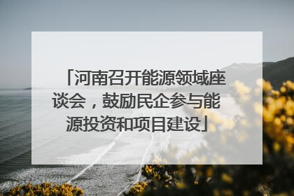 河南召开能源领域座谈会，鼓励民企参与能源投资和项目建设