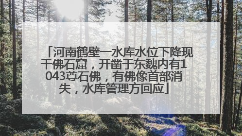 河南鹤壁一水库水位下降现千佛石窟，开凿于东魏内有1043尊石佛，有佛像首部消失，水库管理方回应