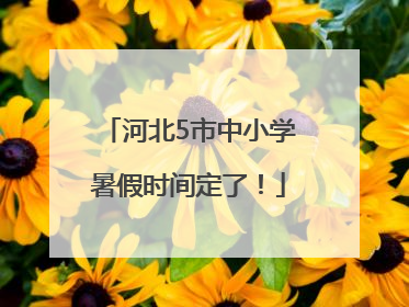 河北5市中小学暑假时间定了！