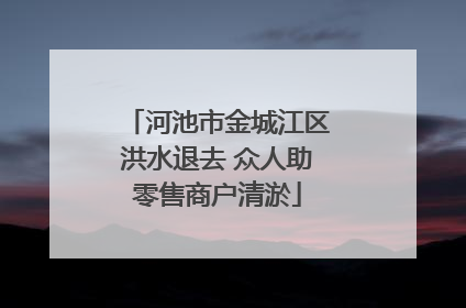 河池市金城江区洪水退去 众人助零售商户清淤