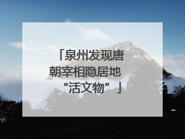 泉州发现唐朝宰相隐居地“活文物”
