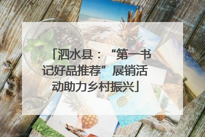 泗水县：“第一书记好品推荐”展销活动助力乡村振兴