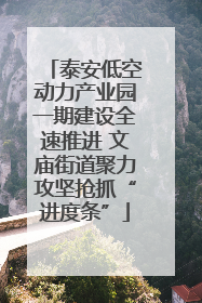 泰安低空动力产业园一期建设全速推进 文庙街道聚力攻坚抢抓“进度条”