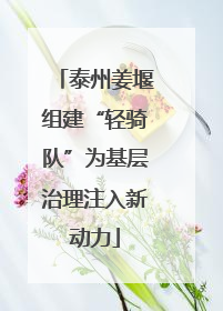 泰州姜堰组建“轻骑队”为基层治理注入新动力