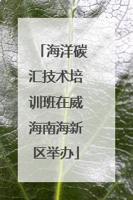 海洋碳汇技术培训班在威海南海新区举办