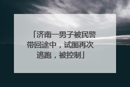 济南一男子被民警带回途中，试图再次逃跑，被控制