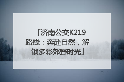 济南公交K219路线：奔赴自然，解锁多彩郊野时光