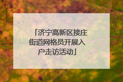 济宁高新区接庄街道网格员开展入户走访活动