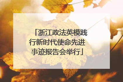 浙江政法英模践行新时代使命先进事迹报告会举行