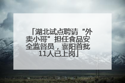 湖北试点聘请“外卖小哥”担任食品安全监督员，襄阳首批11人已上岗