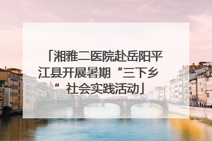 湘雅二医院赴岳阳平江县开展暑期“三下乡”社会实践活动