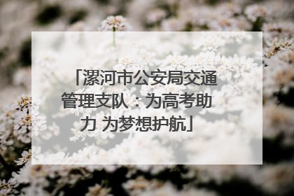 漯河市公安局交通管理支队：为高考助力 为梦想护航