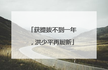 获提拔不到一年，洪少平再履新