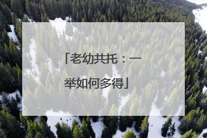 老幼共托：一举如何多得