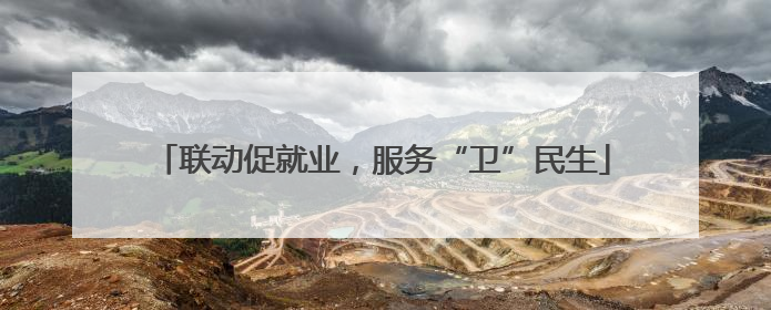 联动促就业，服务“卫”民生