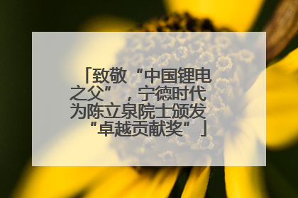 致敬“中国锂电之父”，宁德时代为陈立泉院士颁发“卓越贡献奖”