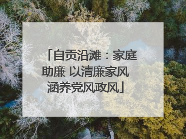 自贡沿滩：家庭助廉 以清廉家风涵养党风政风