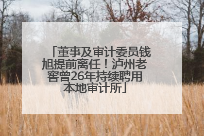 董事及审计委员钱旭提前离任！泸州老窖曾26年持续聘用本地审计所
