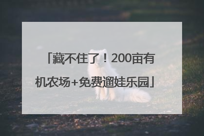 藏不住了！200亩有机农场+免费遛娃乐园