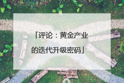 评论：黄金产业的迭代升级密码